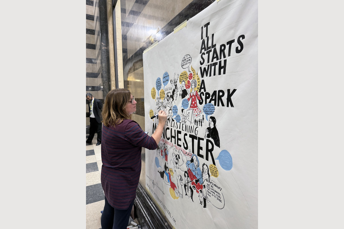 Live scribbing at a Manchester's new 10 year culture framework workshop